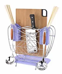 Kitchen  Stainless Steel Cutlery Holder Chrome Plating Kitchen Tools Basket Knife Rack For Fork Spoon Chopsticks