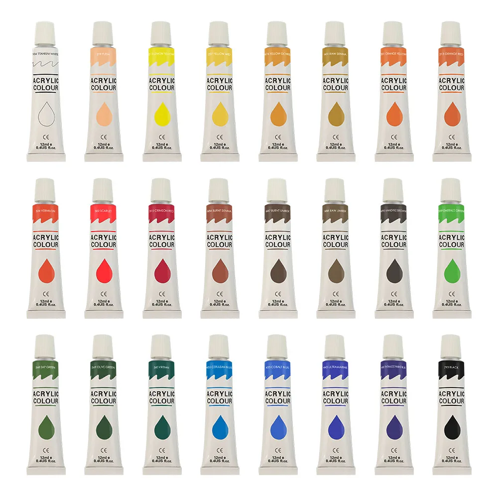 KHY OEM Watercolor Colour Kit Free Sample Diy Supplies Painting For Kid Color Box With Brush Acrylic Non-Tox Art Acryl Paint Set