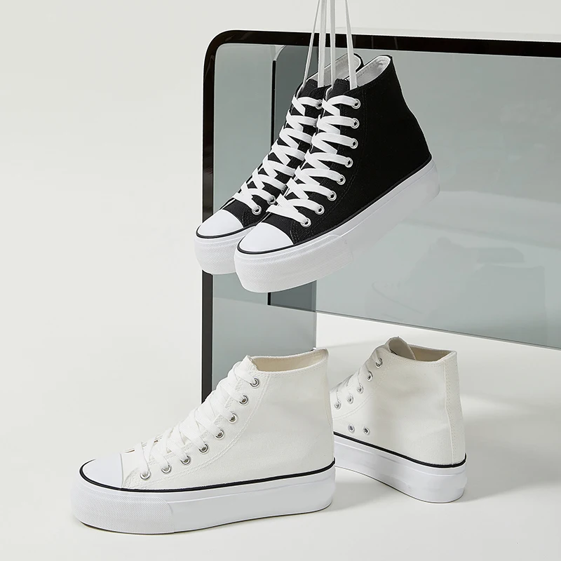 XRH New Design Of Casual Shoes Women Female Shoes Spring Canvas Sneakers Ladies Platform Wedge Shoes Sneaker