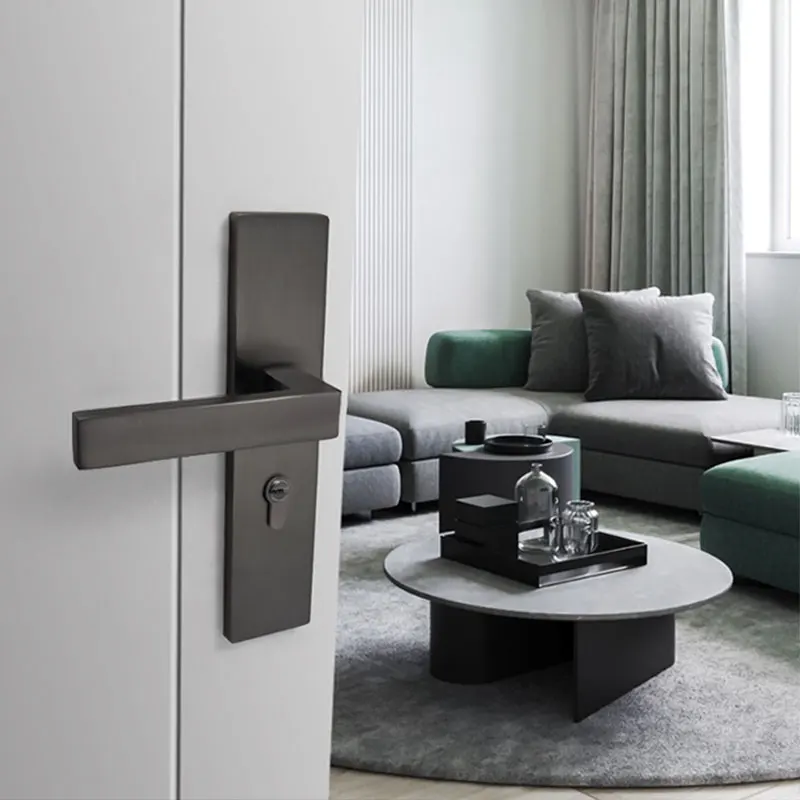 Yonfia A8198P11 rts  Customizable Logo Door Handles Entry Door Lever Handle Lock With Plate