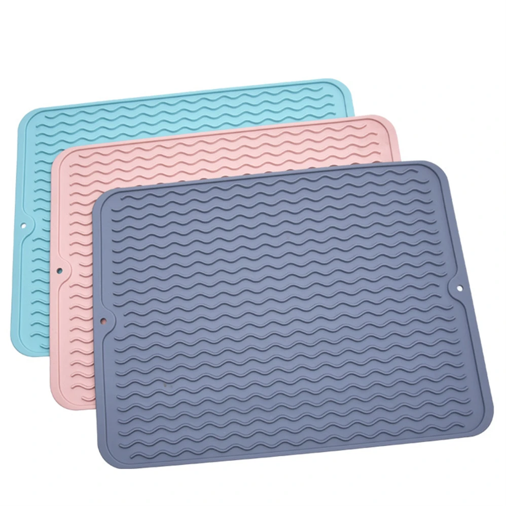 multiple heat resistant Food Grade quick antislip bath microfiber deep silicone dish dryer drying mat for kitchen counter