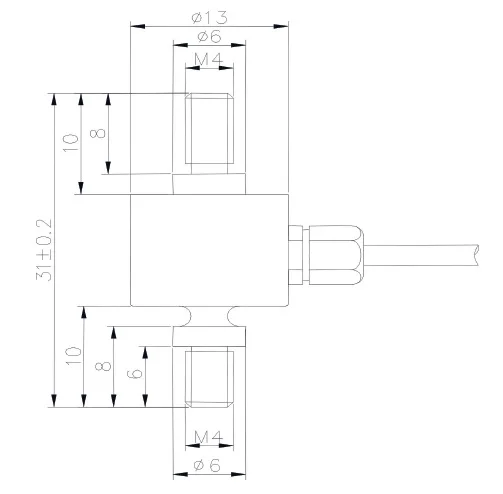 T301 Stainless Steel 1000N Digital Miniature Tension and Compression inline Type Load Cell IP67