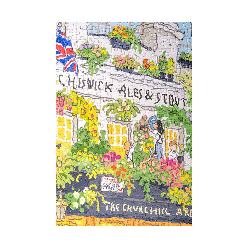 Robotime Manufacturer High Quality DIY Puzzle Kit PT007 Pub in London Cardboard 1000 Pieces Jigsaw Puzzles