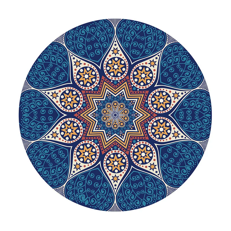 Upgraded Round Pilates Suede Yoga Mat with Foldable Non-Slip Rubber Bottom - Perfect for Stability and Portability