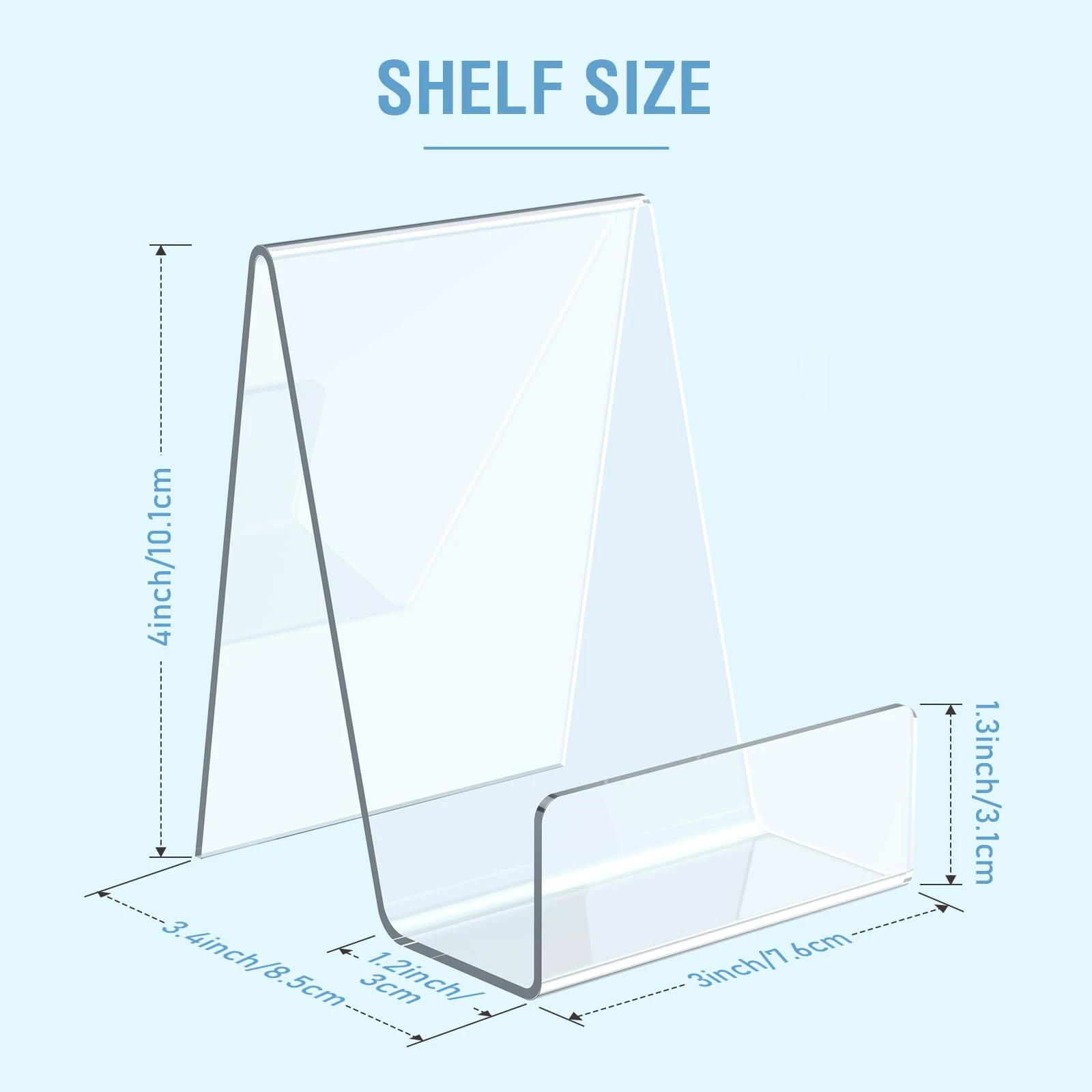 Acrylic Book Stand Clear Acrylic Mobile Phone Display Stand Holder for Album, Magazine, Postcard, Phone, Tablet