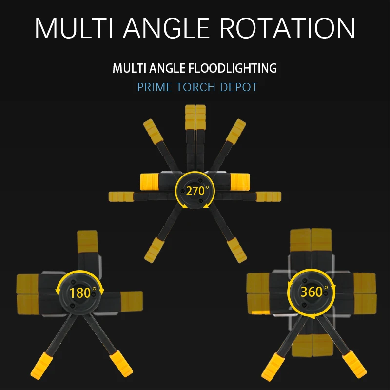 Outdoor Waterproof Portable Spotlight COB Work Lamp USB charging cordless led adjustable folding handheld LED work light