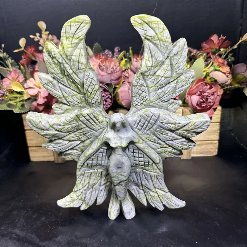 Wholesale Lovely Crystal Crafts Natural Crystal Healing Carving Angel Xiuyan Jade Seraph for Ornament