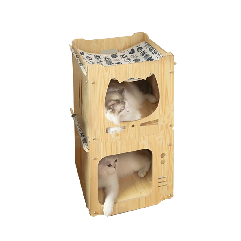 
 Кровать для кошек, мебель для домашних животных, вилла, летняя крутая кровать, трехэтажная, четыре сезона, универсальная Закрытая кровать для кошек, дом  