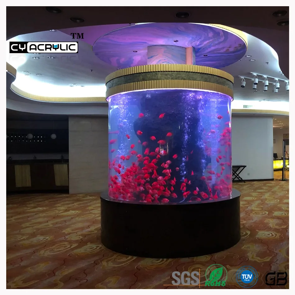 
cylinder acrylic decoration aquarium fish tank 