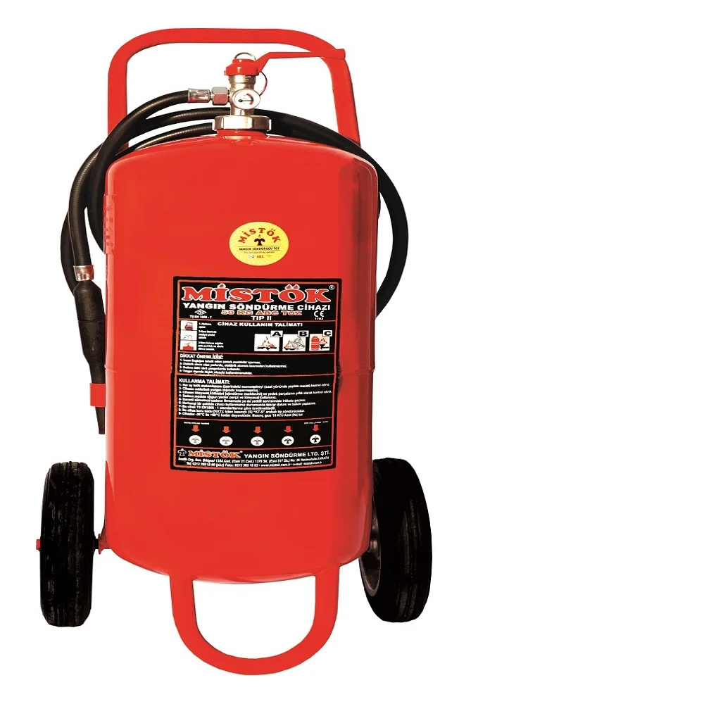 Turkey 50  kg A-09 MISTOK firefighting extinguisher w/carriage MAP 90% Fire Extinguisher Suppliers Firefighting Equipment