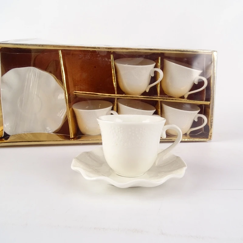 2020 Cheap 80cc arabic custom design ceramic porcelain coffee cup set