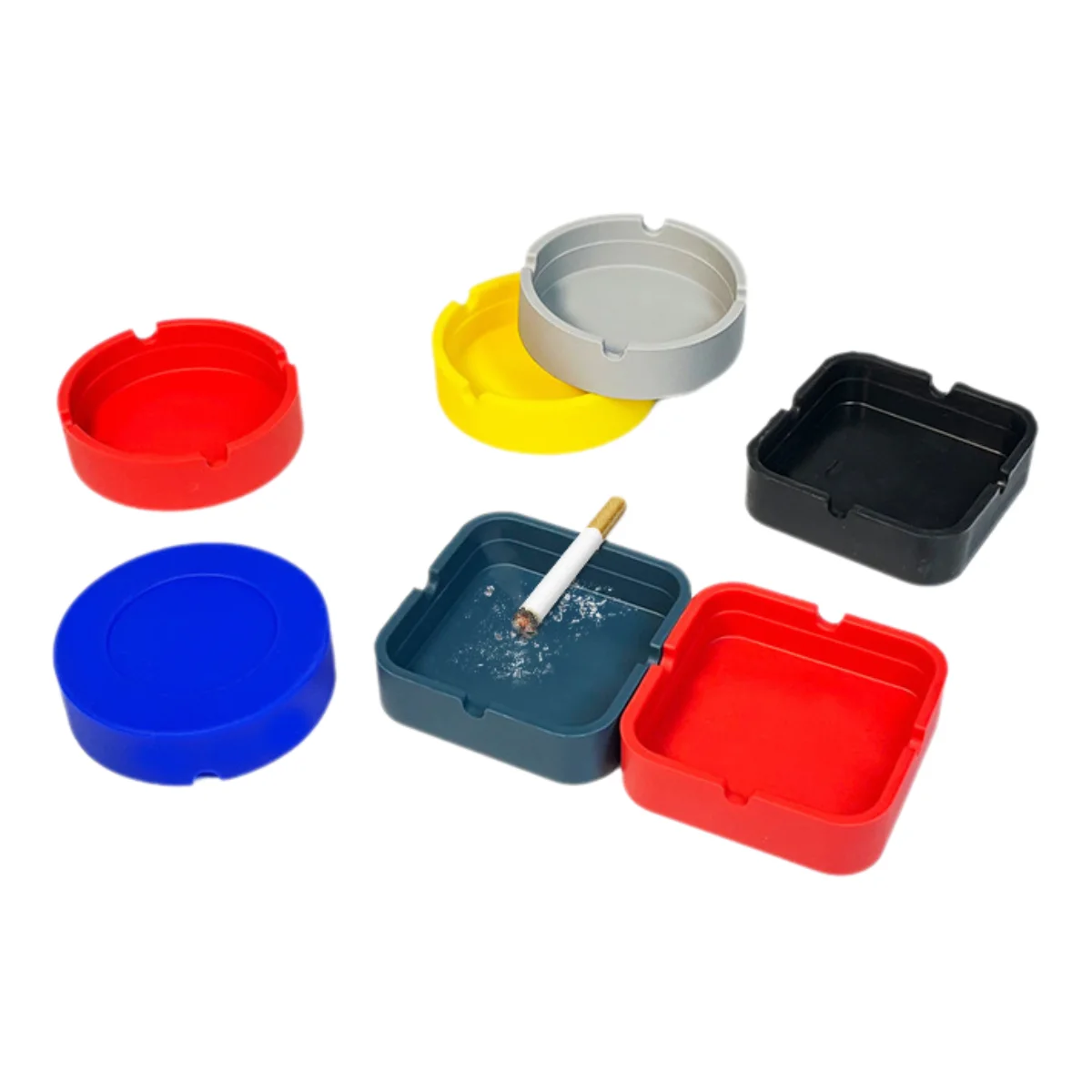 Silicone Round Shape Cigar Ash Tray Dishwasher Safe