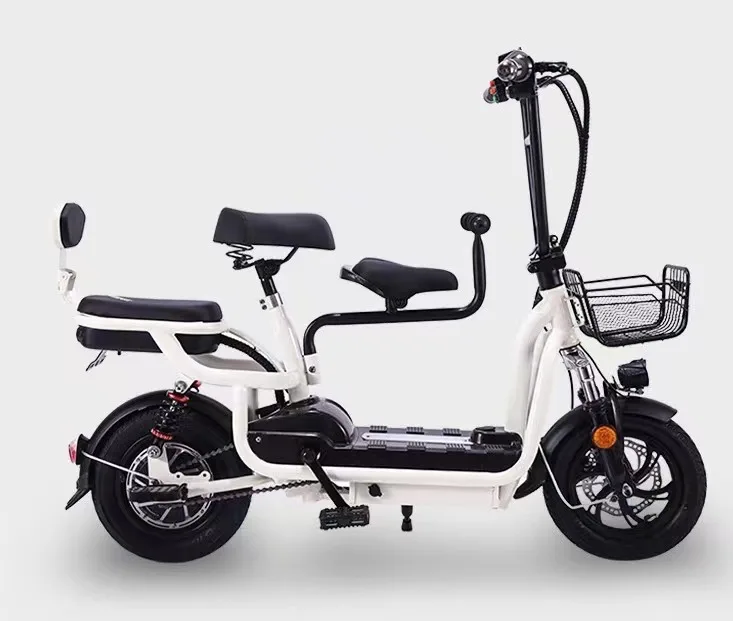 Three-seat 12A with a range of 50KM removable and rechargeable folding electric bike