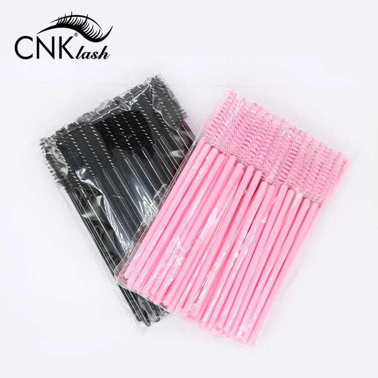 Розовая, черная одноразовая микро тушь для ресниц, щеточка для ресниц Spoolie, мини-щеточка для бровей