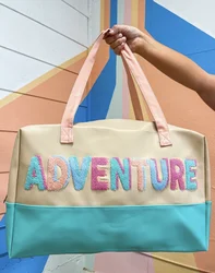 Custom magic travel luggage bags letter embroidery patches Pu leather women yoga bags waterproof travel storage bag
