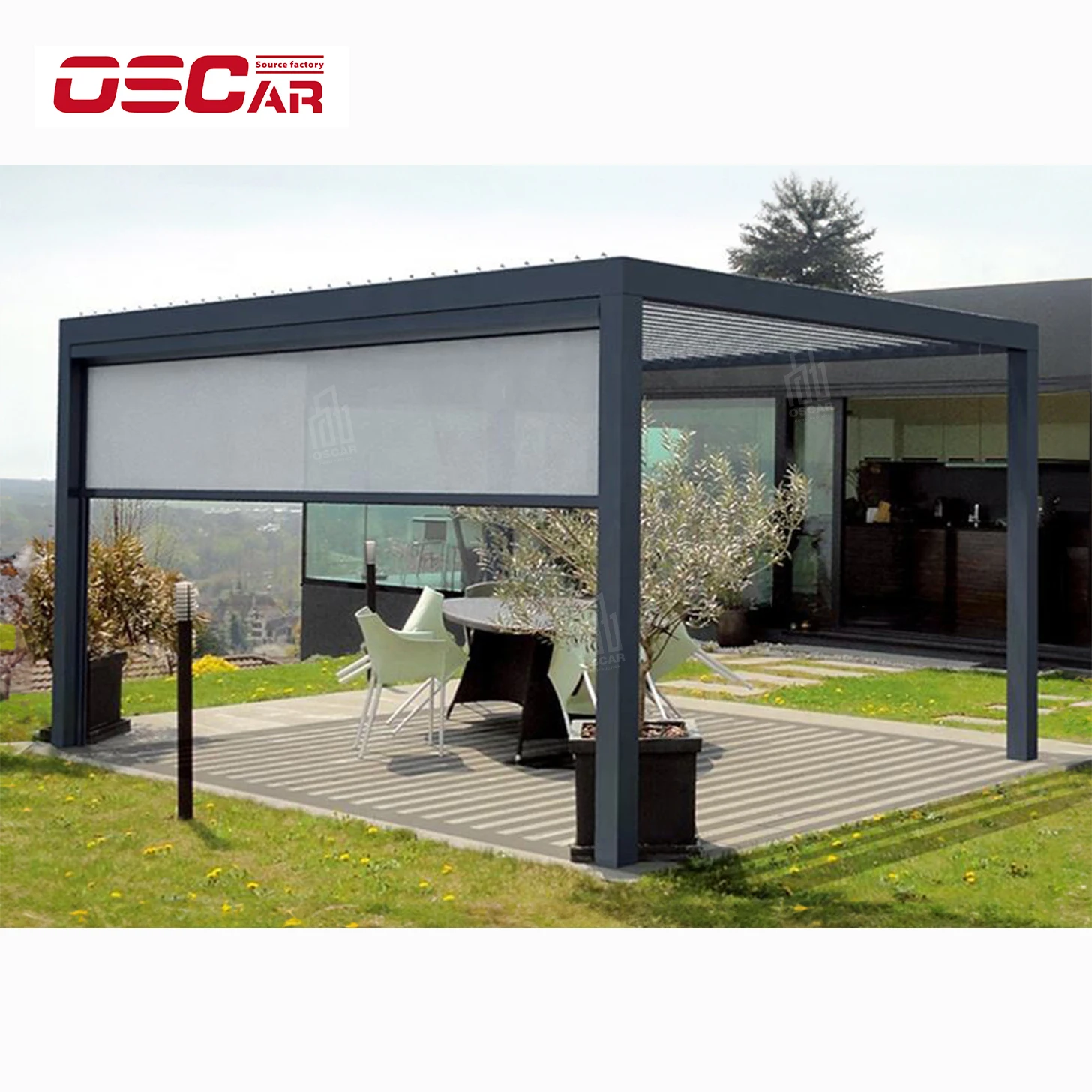 Factory Wholesale Manual/Motorized Waterproof Pergola Outdoor Patio Hardtop Gazebo Backyard Canopy for Garden Building