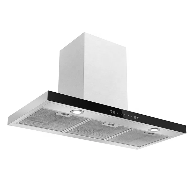 High Quality Wall Mounted Black Glass Kitchen Range Hoods Touch Switch Big Suction House Extractor Range Hood
