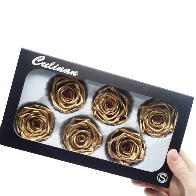 Wholesale 24k gold Plated long  lasting 5-6cm preserved  roses flower