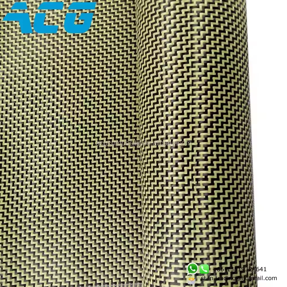 Top quality yellow carbon aramid hybrid fabric carbon kevlars