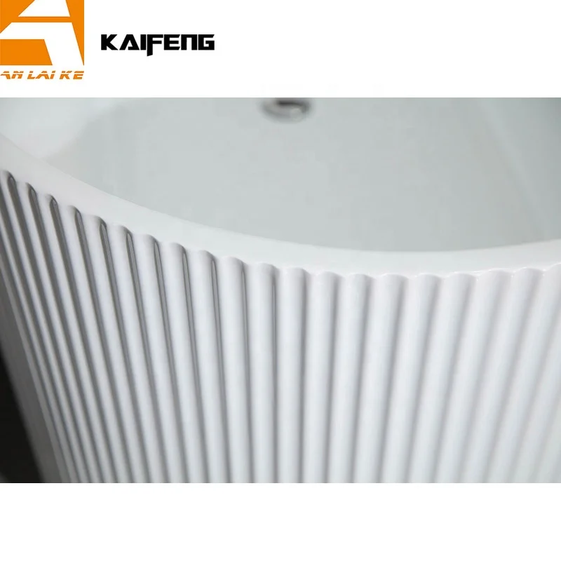 UPC Lucite акриловая отдельная Ванна для отеля рифленая ванна высокая глянцевая белая KF-715B-H