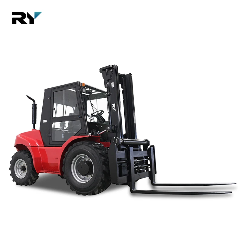 Royal Chinese Forklift Manufacturer 3M 4.5M 4WD Diesel Rough Terrain Forklift