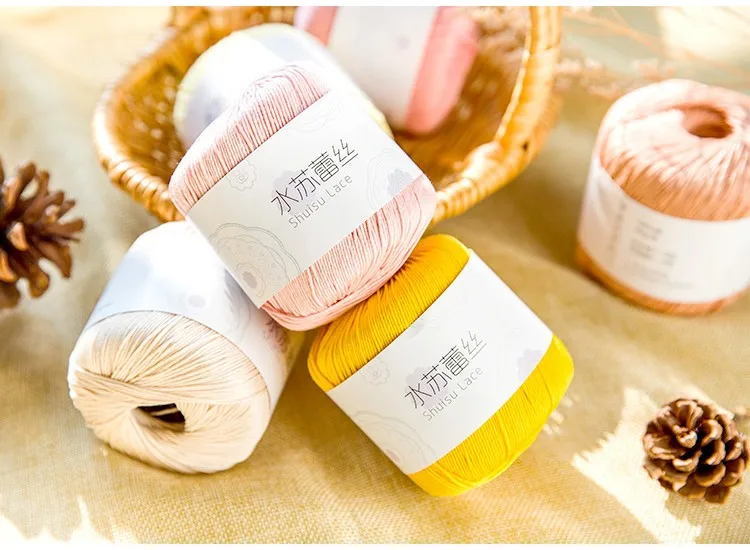 Wholesale Colorful Dyed 40g/roll 8ply 100% Cotton Crochet Thread Lace Yarn Milk Cotton Yarn for Hand Knitting