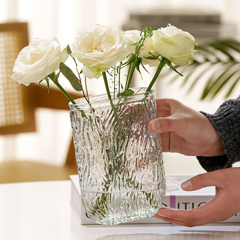 Stained Tabletop Glass Vase Creative Living Room Hydroponic Flower Arrangement Glass Bottle Dry Flower Vases Decoration