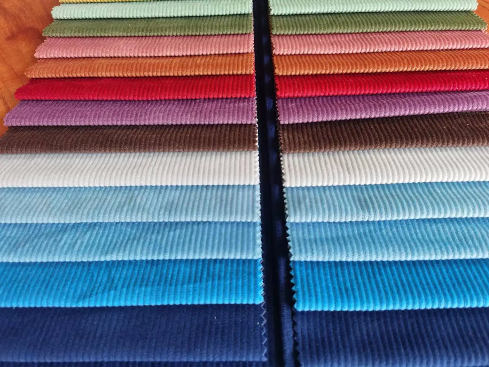 100% Polyester A Series Of Corduroy style of  tricot knitting Striped Velvet to cushion