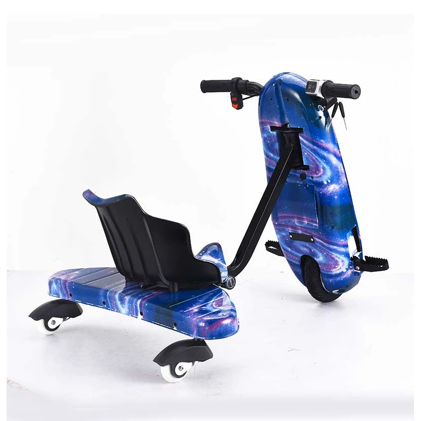 motorized electric drifting scooter trike for sale mini rc drift car with 3 PU wheels outdoor sports drifting trike scooter