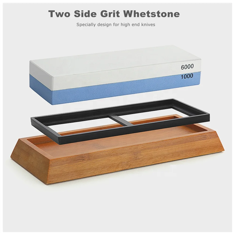 New Universal chef using double side #1000/6000 whetstone knife sharpener tool whetstone set knife& scissor sharpening stone
