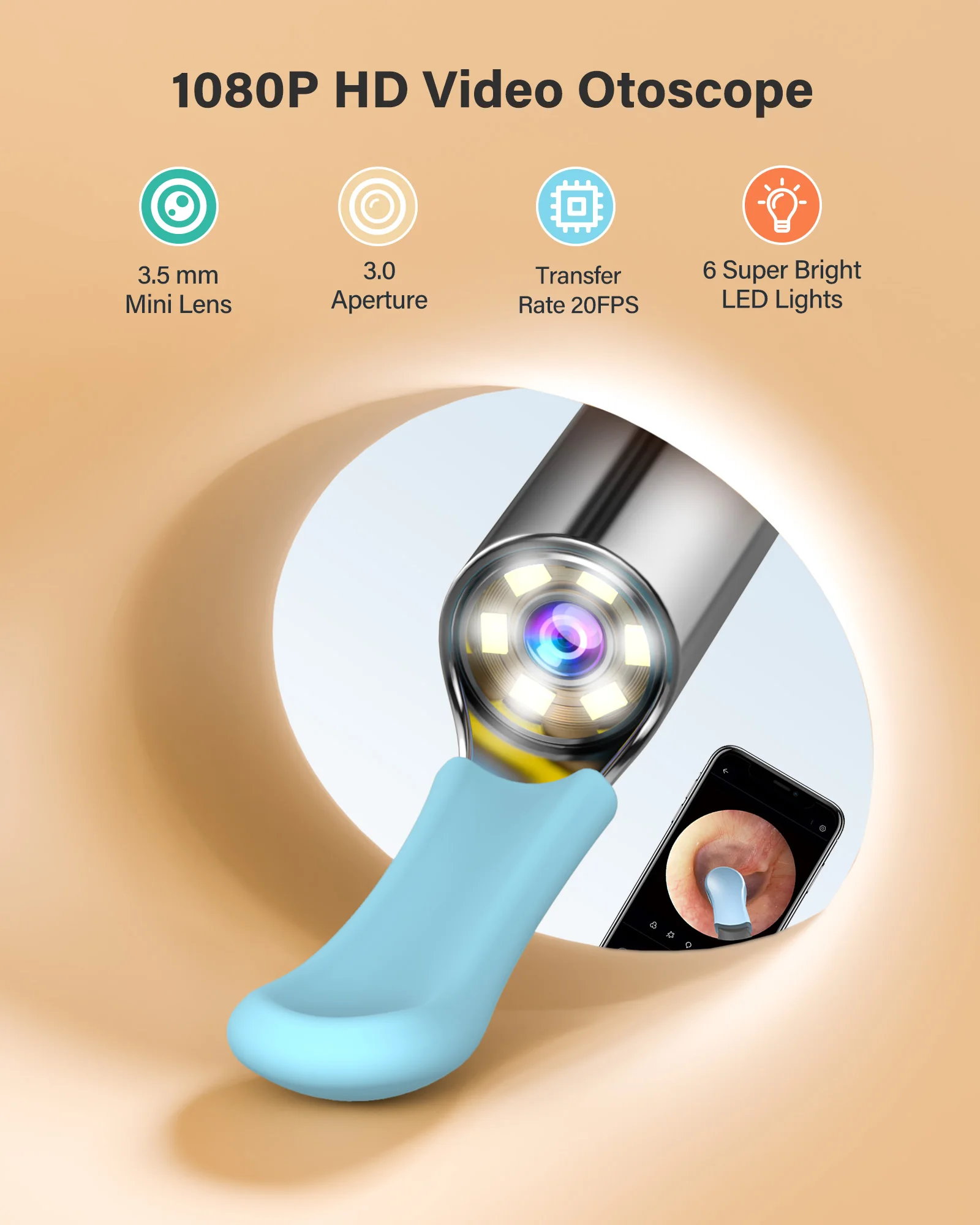 New Health Care Ear Nose Throat Examination Video Otoscopio Wifi Otoscope Wireless Endoscope Camera