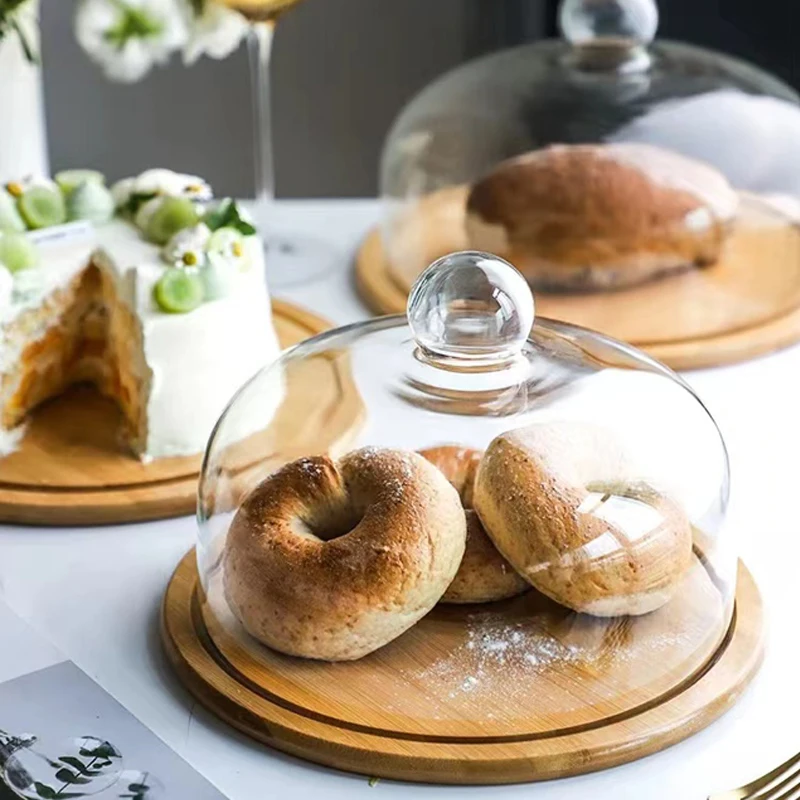 Amazon Hot Sale High Quality Custom Size Home Decor Glass Dome  Glass Cake Stand