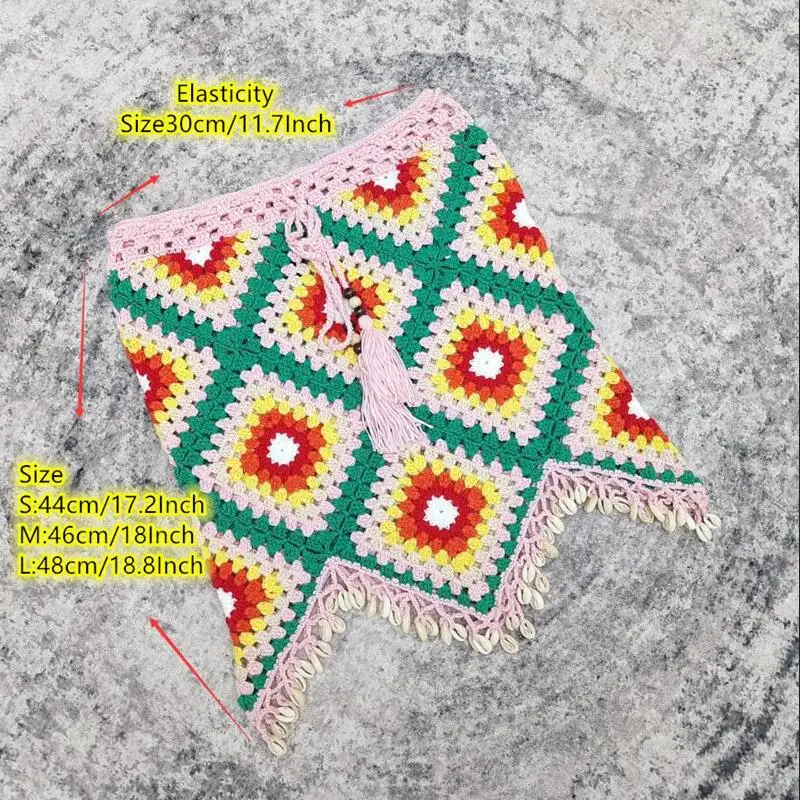 Вязаное бикини ручной работы пляжная мини юбка ракушка Купальная комплект