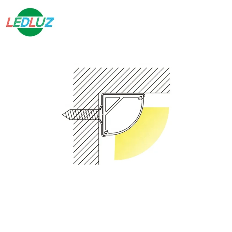 
corner mounted led strip profile for cabinet lighting 