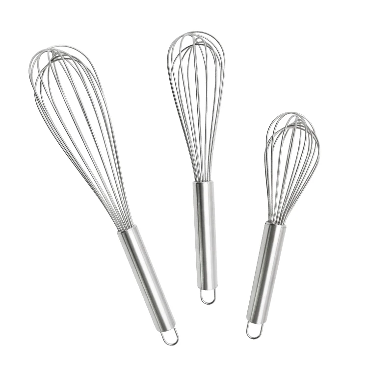 High quality baking tool stainless steel egg whisk portable manual rotary milk whisk egg beater
