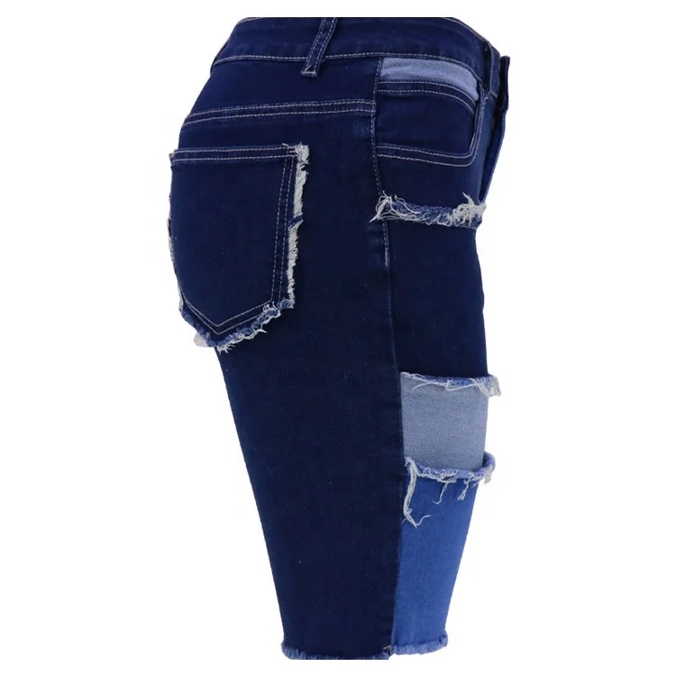 Denim Women Short Waist Elastic Waisted Womens Summer Jean Black Booty Woman High Wasted Jeans Shorts