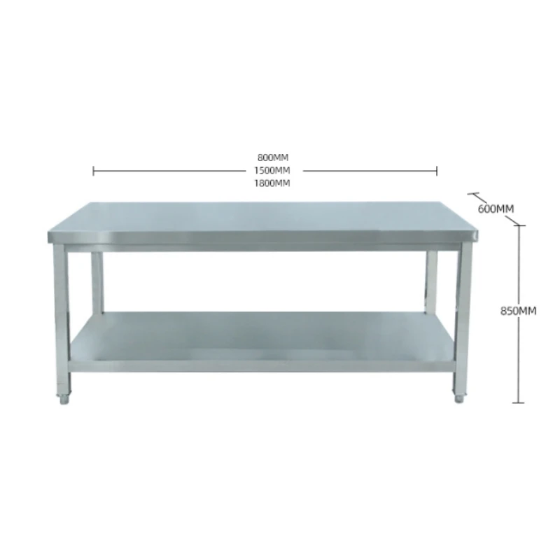 Stainless Steel Prep Table High load-bearing capacity Kitchen Prep cutting board work table Kitchen Equipment Workbench
