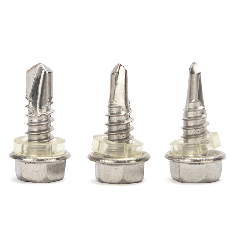 steel Din7504k with Epdm Washer White Zinc Plated Self drilling Screws Hex Flange Head Self Drilling Screw