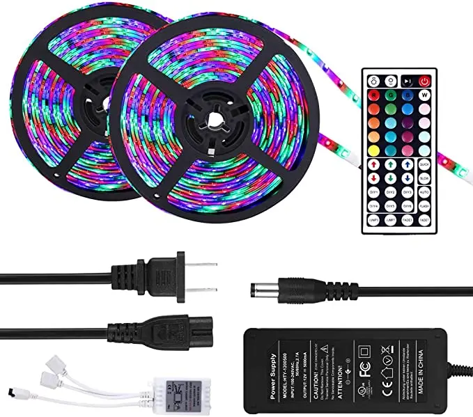 LED Strip Lights, 10M RGB LED Light Strip 3528 LED Tape Lights, Color Changing LED Strip Lights with Remote for Home Lighting