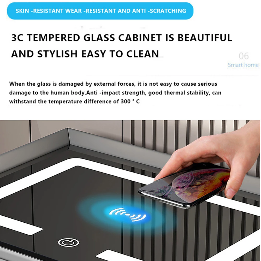 Luxury Smart Lamp Night Stand Cabinet Nightstand Modern Patient Tables Luxury Smart Bedside Table