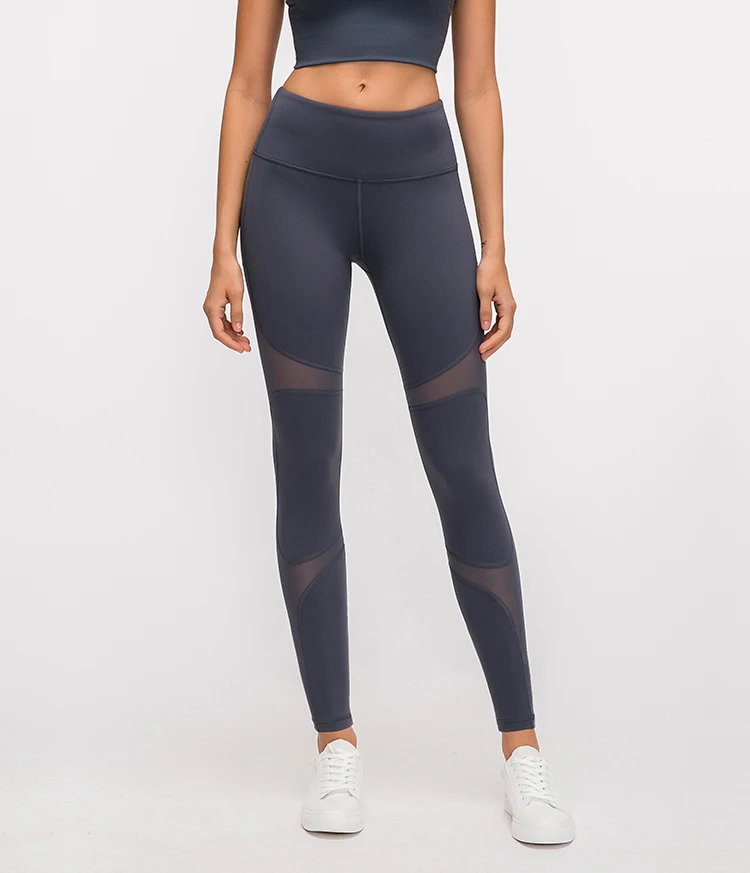 Womens Compression Pants with Pocket Sportswear Fitness Yoga Wear Supplex Mesh Sport Leggings