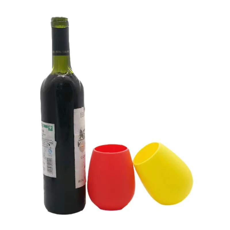 New BPA Free Food Grade Material Red Drinking Party Maker Silica Gel Rubber Glasses Cup Silicone Wine Glass