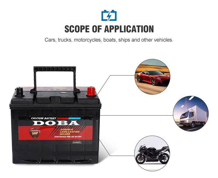 High CCA Boats Trucks Maintenance Free Cold Start Function 12V 45Ah Rechargeable Lead Acid SMF Car Battery
