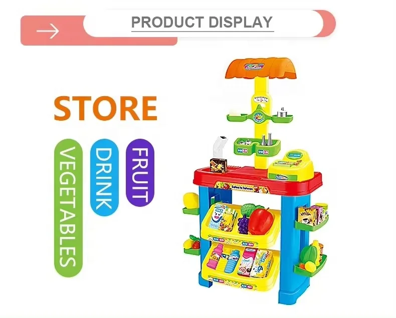 Simulation pretend play game supermarket cash register toy for kids