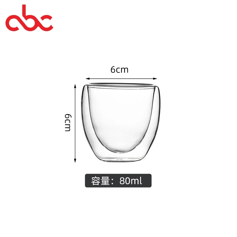 Wholesale Drink Ware Custom Logo Eco Friendly Espresso Borosilicate Glass Mug Latte Cup