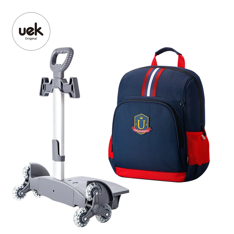 Uek Promotion Fashion European design Kids Girls Wheeled School Trolley Backpack For School