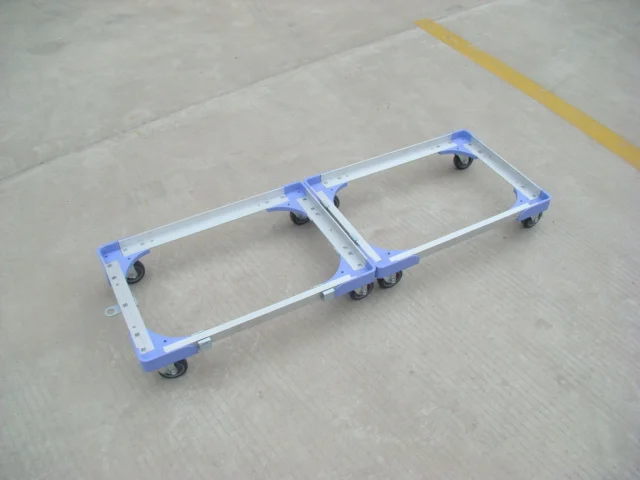 Aluminum Hot selling Wheeled Crate Skate,Factory Directly Sale Four Wheel Flat Cart Plastic Aluminum Container Moving Dolly