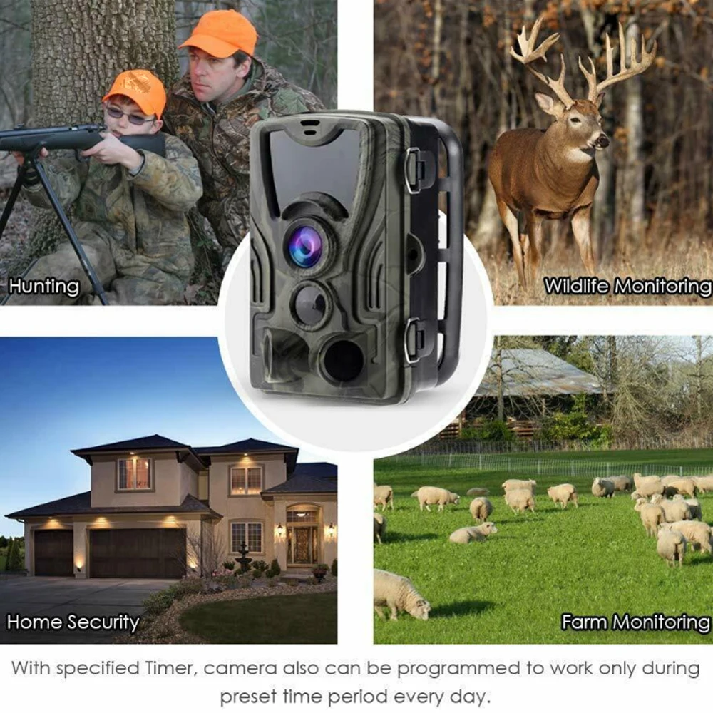 Hunting Thermal Camera Hot Selling Customized Night Vision 24MP 1080P IR Distance 20 Meter HC-801A Hunter Waterproof