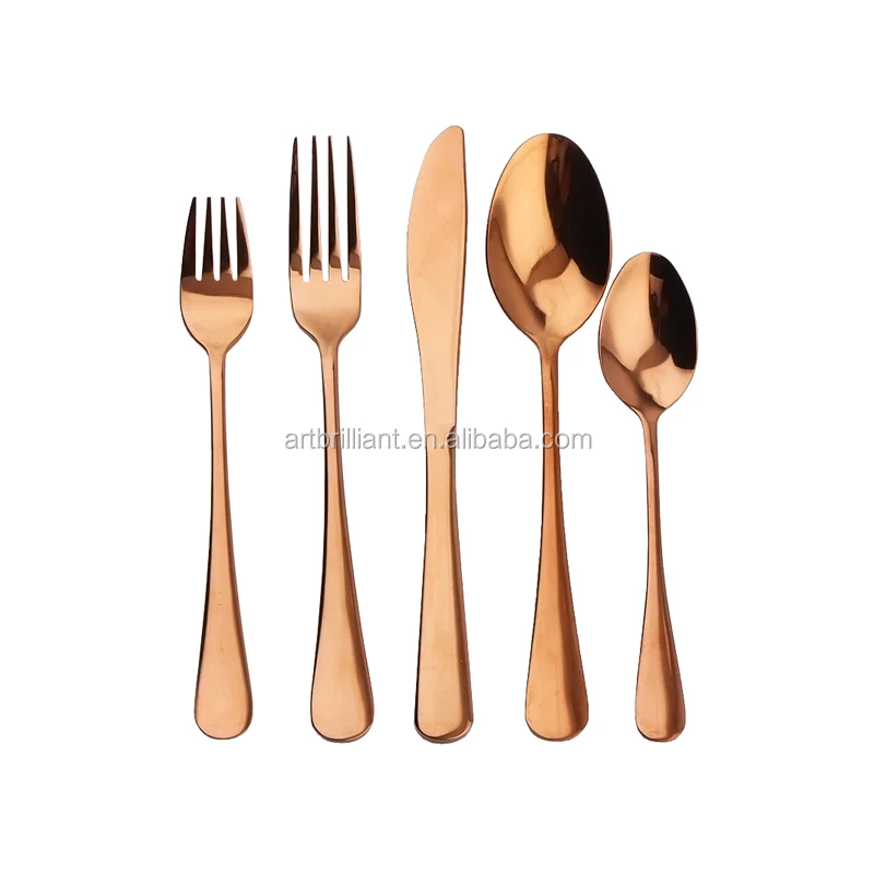 20pcs stainless steel copper colored flatware set jieyang cutlery set