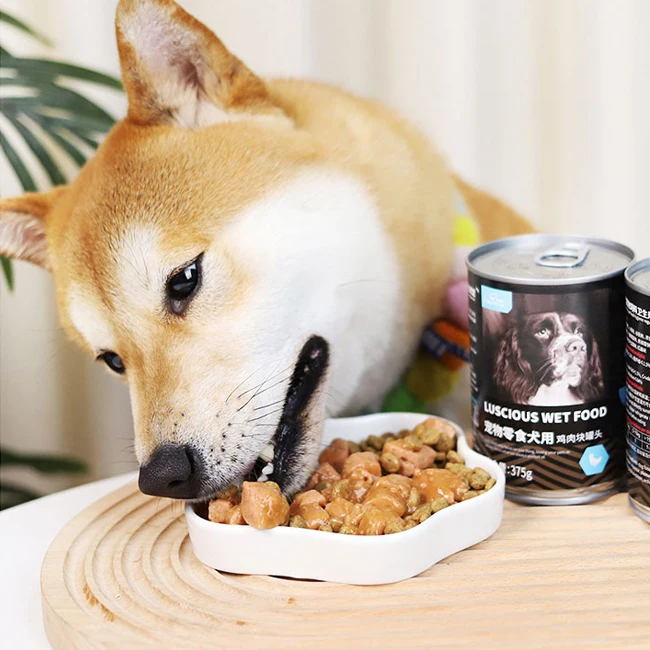 OEM Pet Treats and food Wholesalers High Quality High Protein Low Fat Tear removal Staple mate Chicken wet pet dog canned food